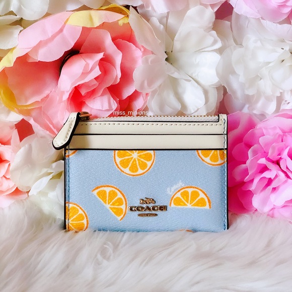 Coach Handbags - Coach Orange Summer Print Cardholder Wallet